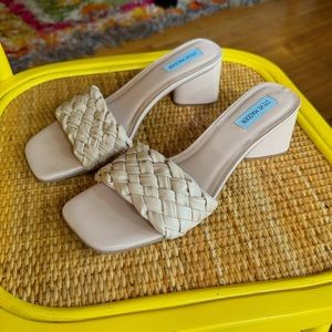 Steve Madden Braided Heeled Sandal Size 10 Nude